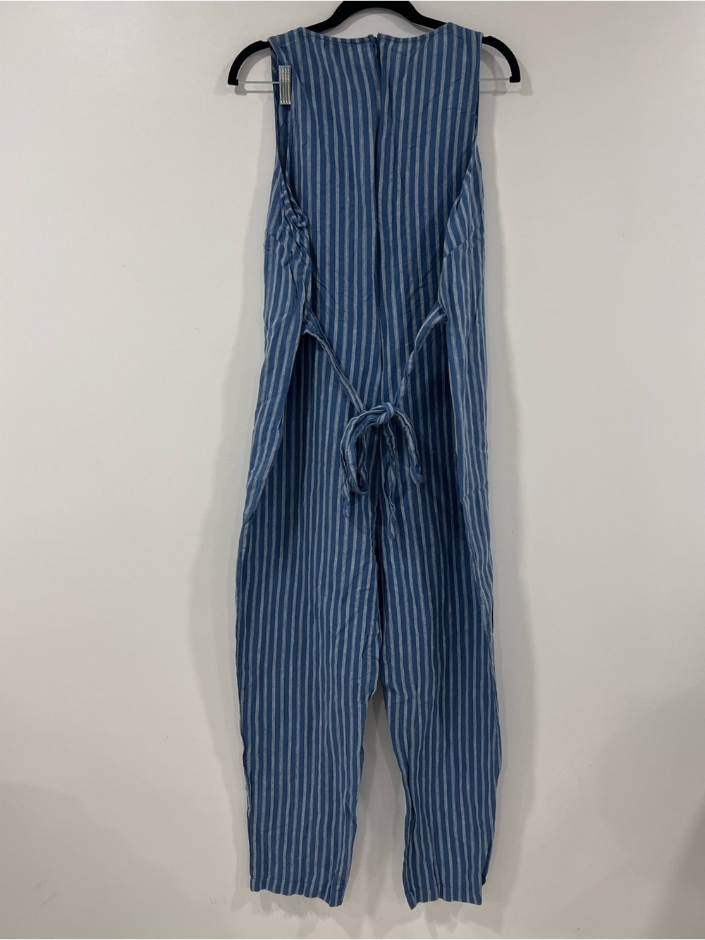 The Nines by HATCH Blue & White Vertical Stripe Jumpsuit - Picture 2 of 5